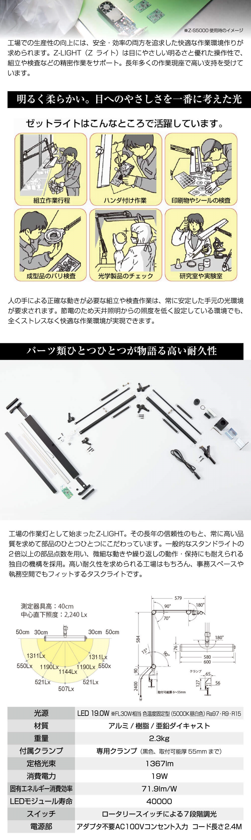 山田照明 Z-208PROB ブラック Z-LIGHT LEDデスクライト リモートワーク
