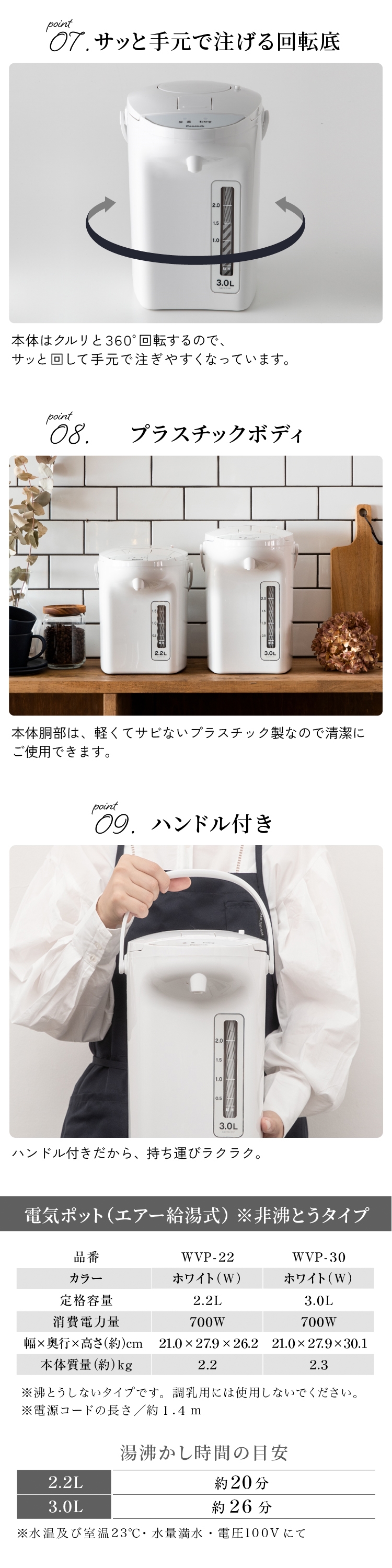 ピーコック魔法瓶工業 ピーコック WVP-30 ホワイト 電気保温