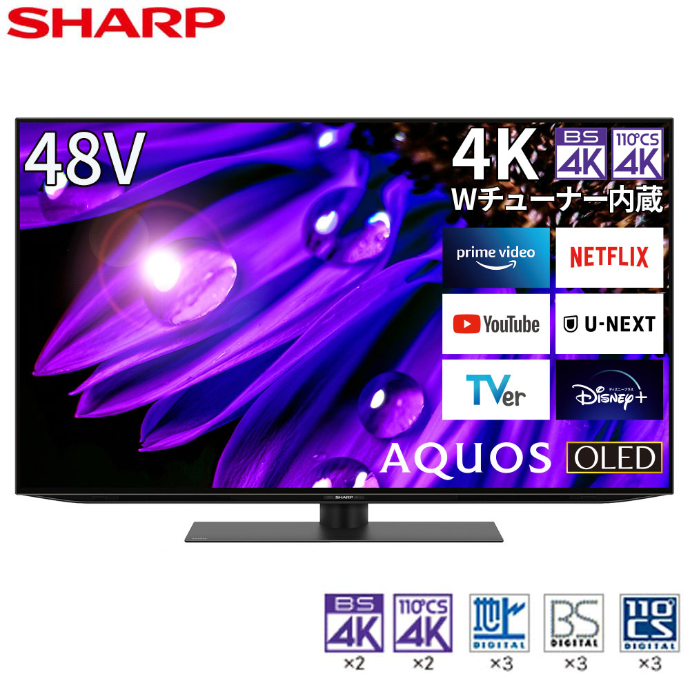 テレビ 48型 有機ELテレビ シャープ アクオス SHARP AQUOS 48インチ TV 4T-C48EQ2 4K対応 BS・CS 4Kチューナー  新生活 一人暮らし 単身