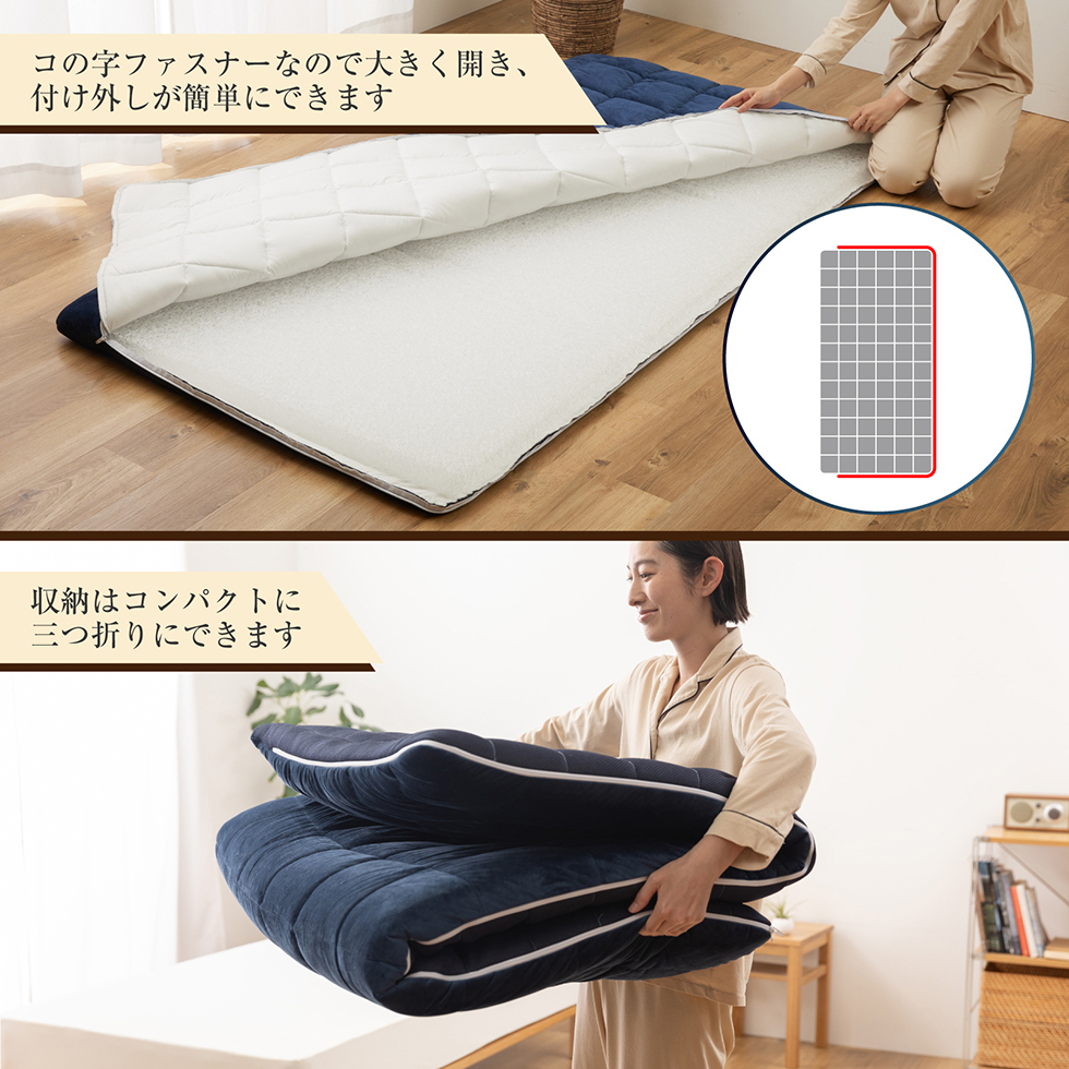 アクアスリープマットレス E-CORE 100×200cm ネイビー ダイコウ メーカー直送