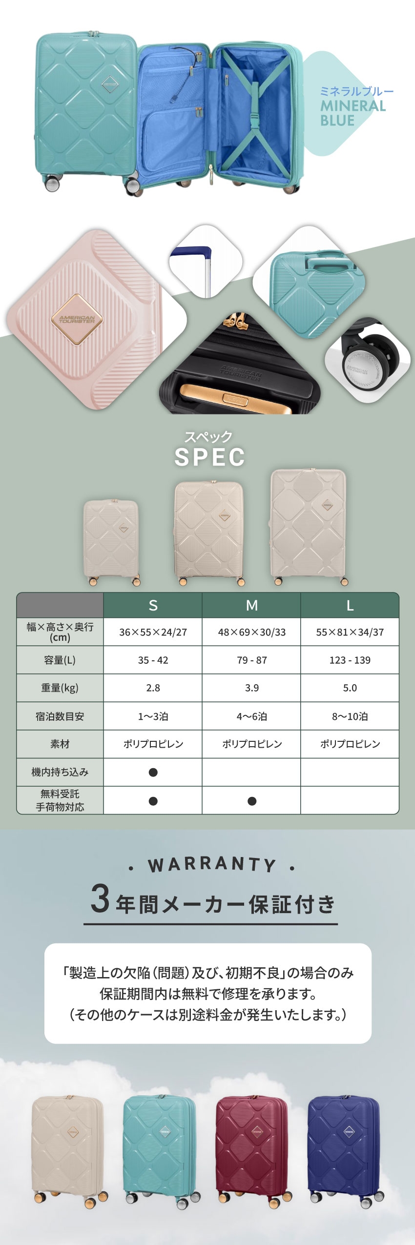 Samsonite（サムソナイト） HJ4*50015 INSTAGON SP 55/20 EXP TSA V2