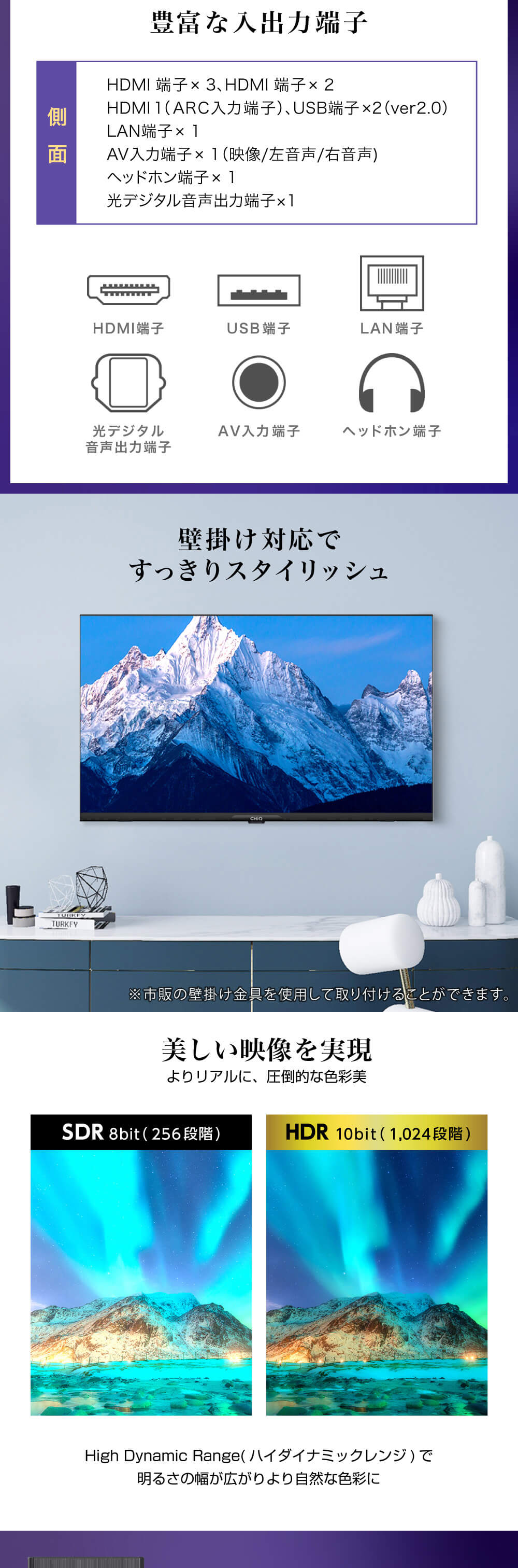 チューナーレス テレビ 32インチ スマートテレビ 32型 無線LAN内蔵