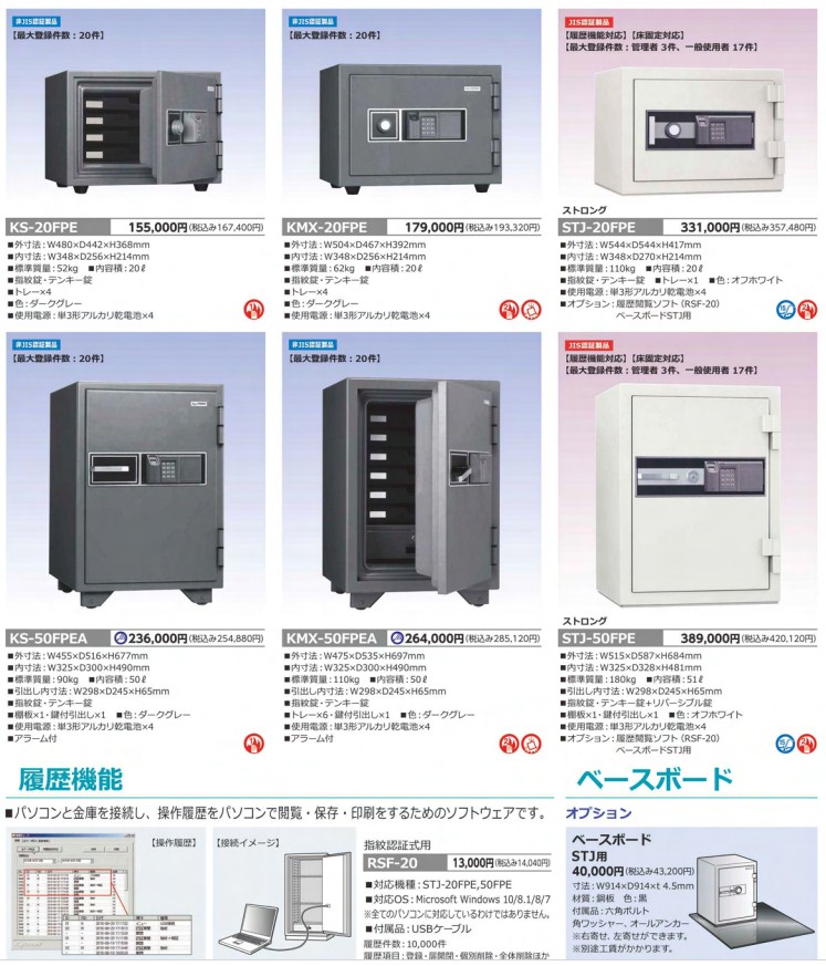 大量入荷 オフィスランド 店日本アイ エス ケイ プッシュボタン式耐火金庫 KS-50E-F