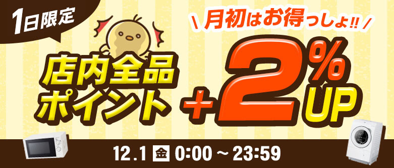 12月1日はポイント+2%