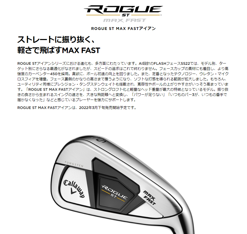 7月15日まで販売【美品】ROGUE ST MAX FAST アイアン-