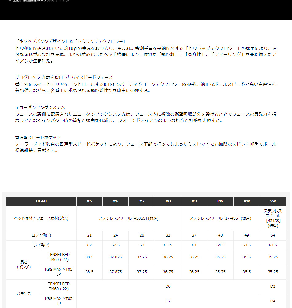 日本正規品 テーラーメイド ステルス アイアンセット5本組(#6-PW) 2022