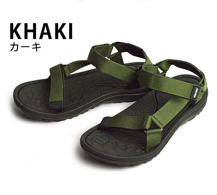 スポーツサンダル 軽量 マジックテープ サンダル メンズ ストラップ