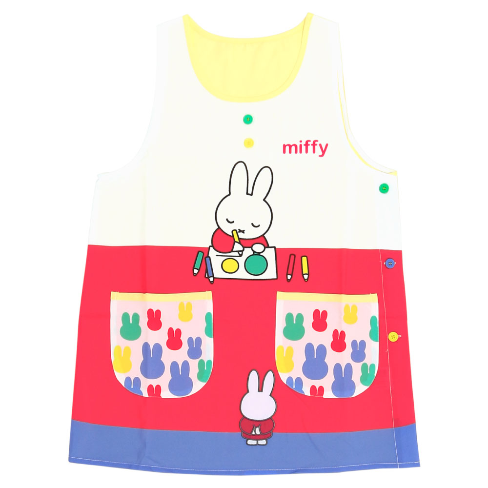 ミッフィーのキャラクターエプロン かわいい 保育士 miffy プレゼント カバーエプロン【メール便１枚のみ送料無料】【N】【M】 |  | 04