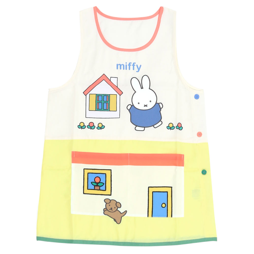 ミッフィーのキャラクターエプロン かわいい 保育士 miffy プレゼント カバーエプロン【メール便１枚のみ送料無料】【N】【M】 |  | 01