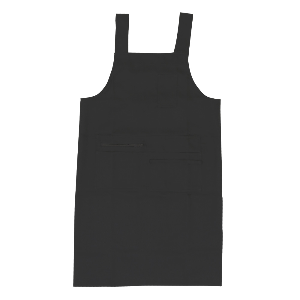 ファスナーポケット付きH型エプロン カバーエプロン 皺にならない
