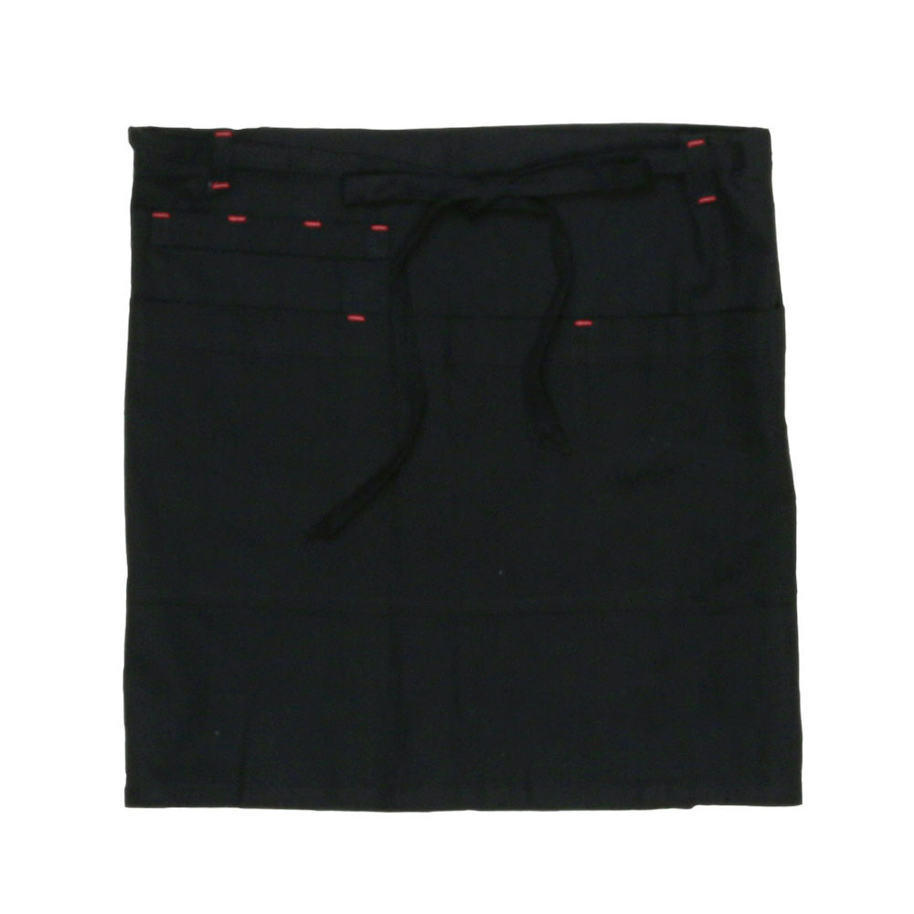 ギャルソンエプロン カフェエプロン 無地 ブラック カーキ 腰巻