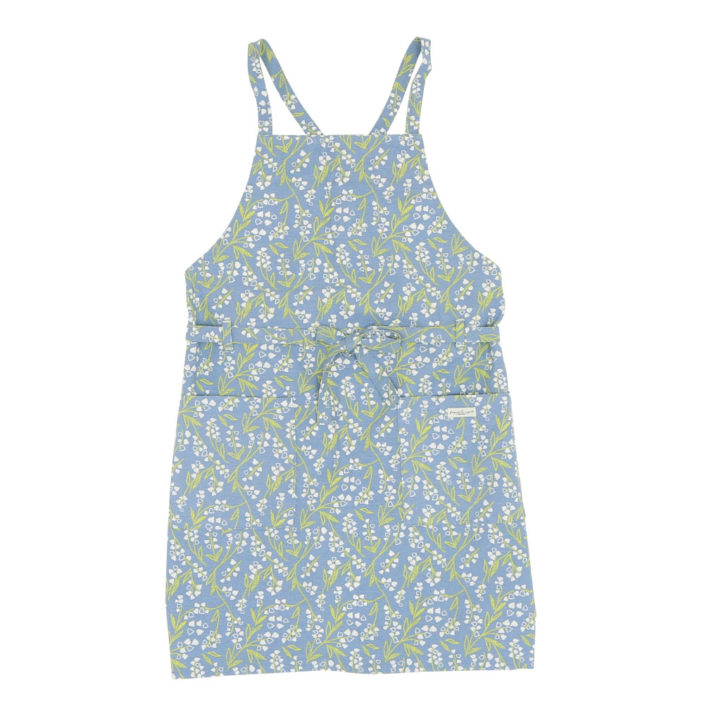 スズラン柄クロスエプロン すずらん コットン ナチュラル おしゃれ