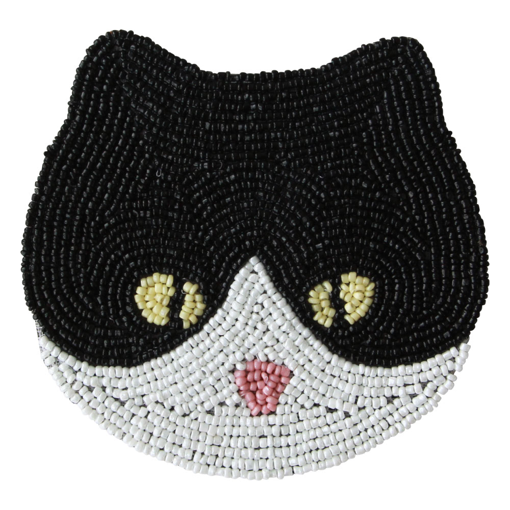 モチーフ柄ビーズコースター コースター ガラスビーズ ねこ パンダ フルーツ 花 北欧 おしゃれ かわいい【メール便9枚まで対応可能】【P】【Y】 | ブランド登録なし | 01