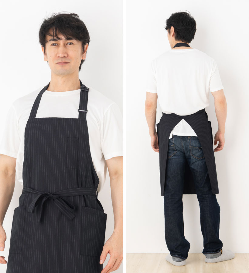 Apron Story（エプロンストーリー） ピンストライプメンズエプロン