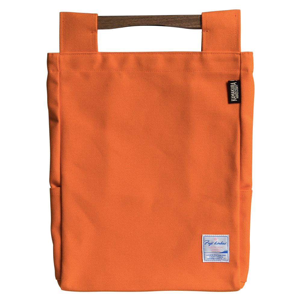 木製ハンドルがポイント！ A4トートバック 日本製 富士金梅 帆布