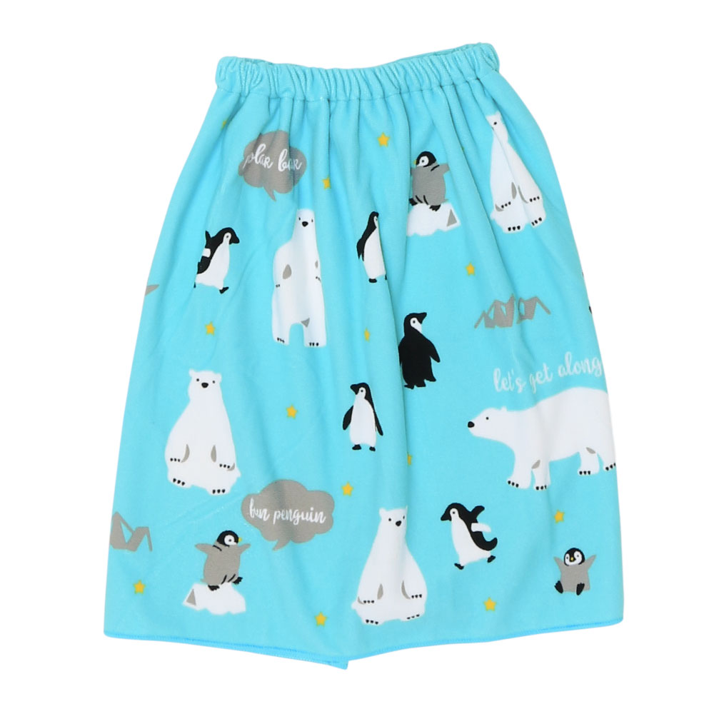 キッズ巻きタオル【約60cm丈】ラップタオル プール ペンギン