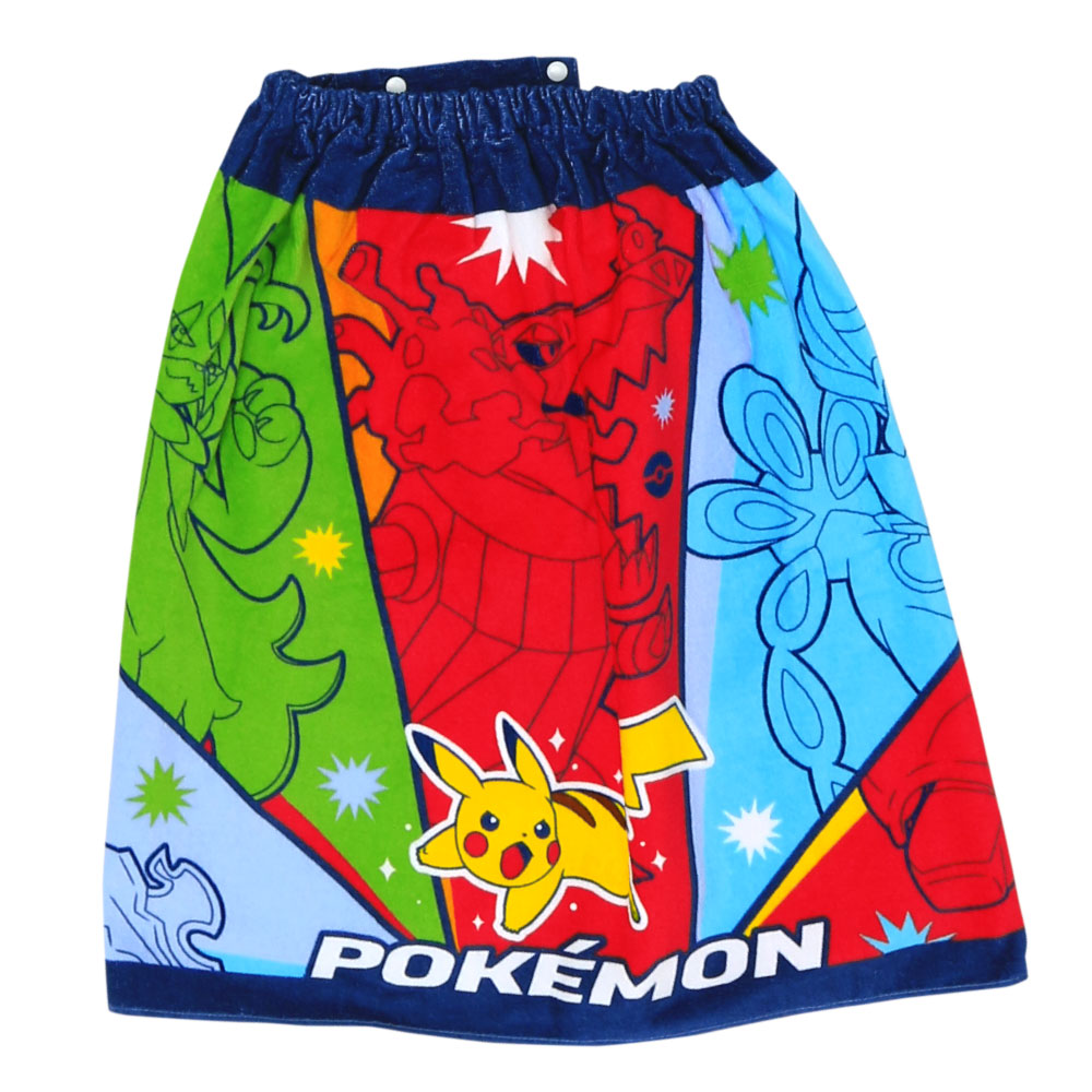 【圧縮メール便1枚のみ対応可能】キッズ巻きタオル【約60cm丈】ラップタオル プール  ポケモン ピカチュウ サンリオ プリンセス トミカ プラレール   キッズ |  | 01