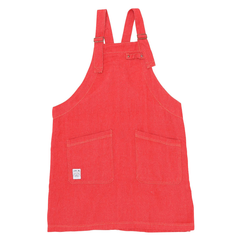 ワークスタイル デニム風 エプロン カバーオール ユニセックス