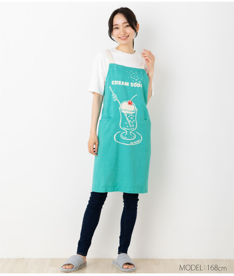 APXエプロン BIGクリームソーダ クロスエプロン おしゃれ ユニセックス