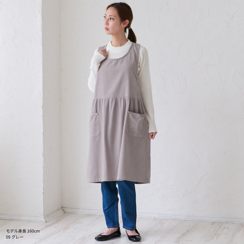 MIIKO☆★ ☆　エプロン　秋　冬　ハンドメイド　秋冬　コーデュロイ コーデュロイエプロン エプロン ワンピースエプロン ワンピース