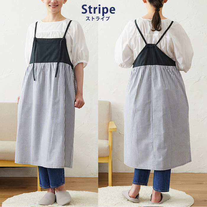 エプロン おしゃれ かぶるだけ かぶり ワンピース ナチュラル 保育士