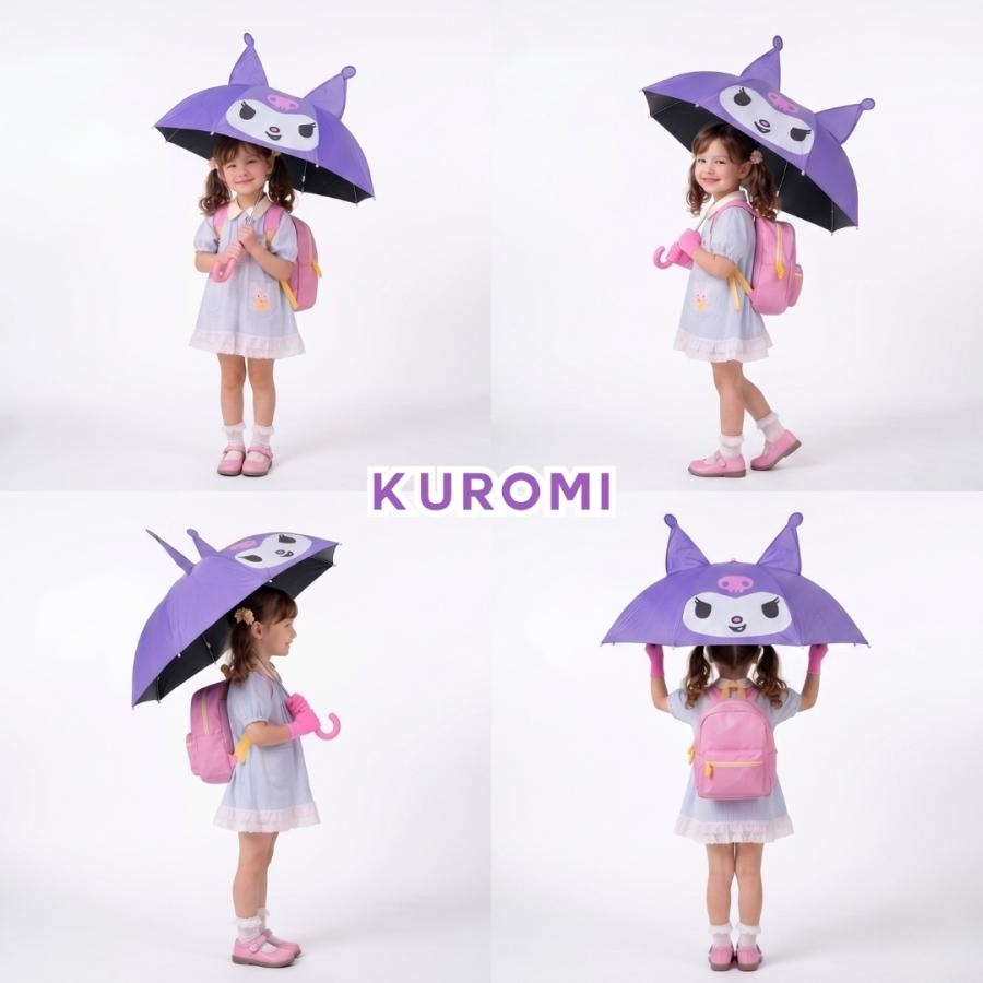 クロミ サンリオ キャラクター 耳付き傘 日傘 47cm 8本骨 手開き UV