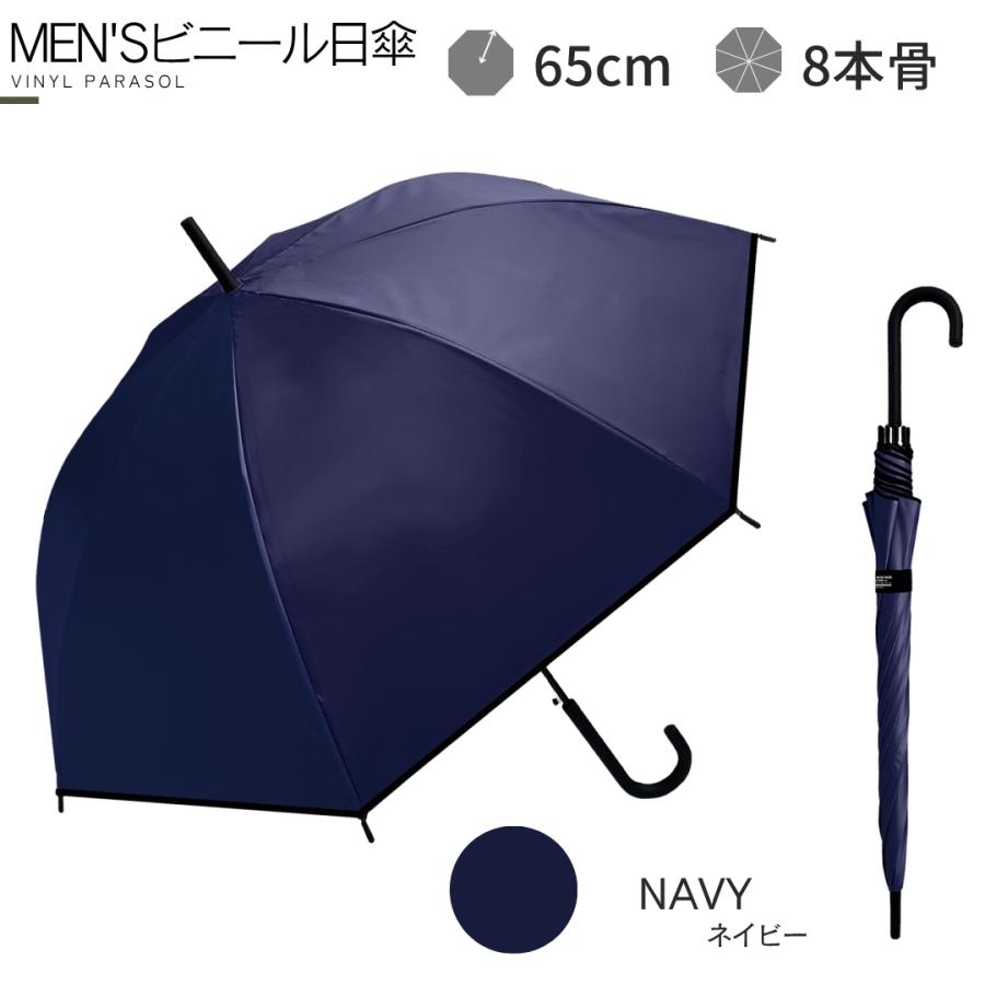 NaturalBasic（NAKATANI） メンズ ビニール傘 日傘 UPF50+ 晴雨兼用
