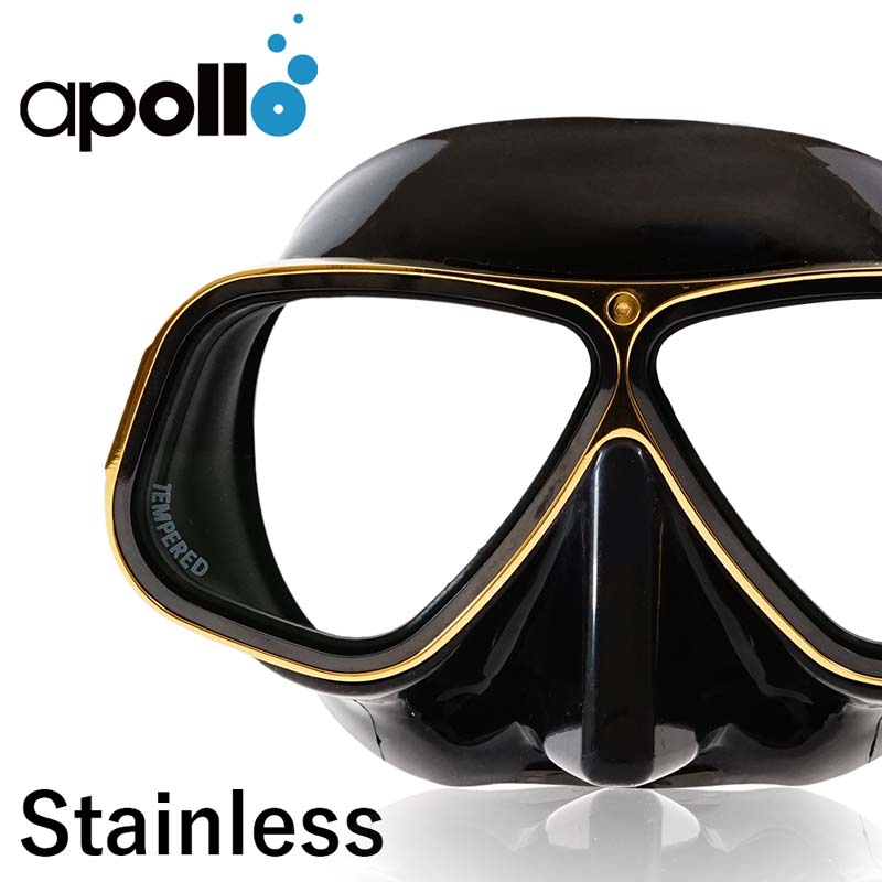 ダイビング マスク アポロ apollo バイオメタルマスク pro ゴールド bio metal mask 二眼 水中マスク スキューバダイビング  スキューバ