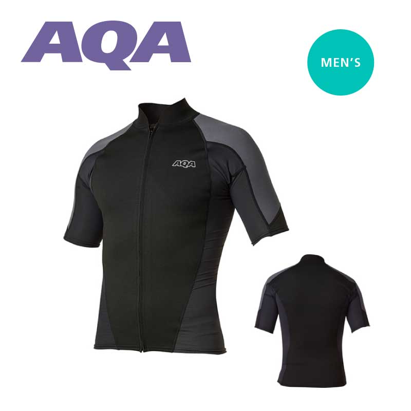 AQA ラッシュガード ウェットスーツ メンズ UPF50+ ウェットトップZIP ショートメンズ2 KW-4613 :60210000:AQROS  ネットショップ 通販 