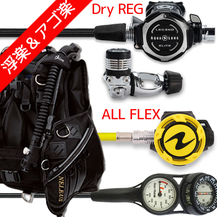 人気海外一番 DIVING-HIDダイビング 重器材 セット BCD レギュレーター