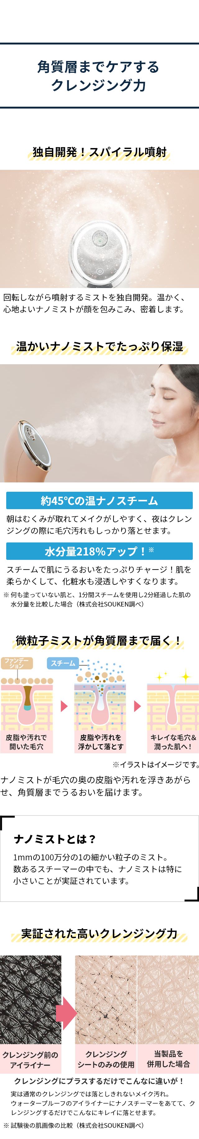 FESTINO（フェスティノ） フェイシャル クレンジング ナノスチーマー(Facial Cleansing Nano Steamer) SMHB-033