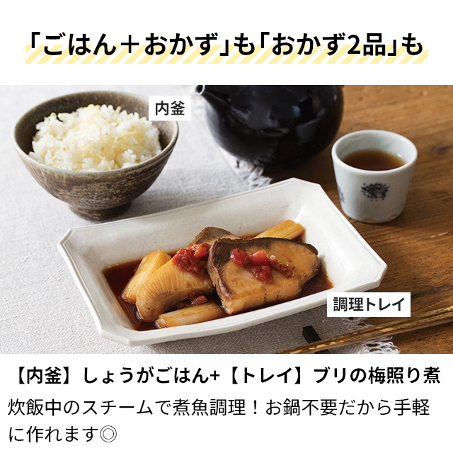 レコルト 選べる2大特典 炊飯器 クッキングライスクッカー RCR-2 炊飯ジャー 3合 タイマー付き 一人暮らし ひとり暮らし おしゃれ コンパクト 同時調理 時短｜aqua-inc｜07