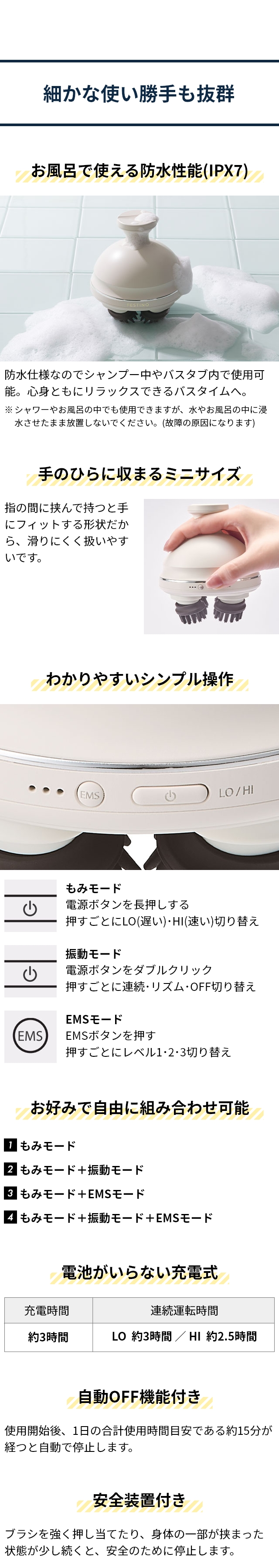 FESTINO (フェスティノ) 充電式 EMS ヘッドスパ プレミア SMHB-044