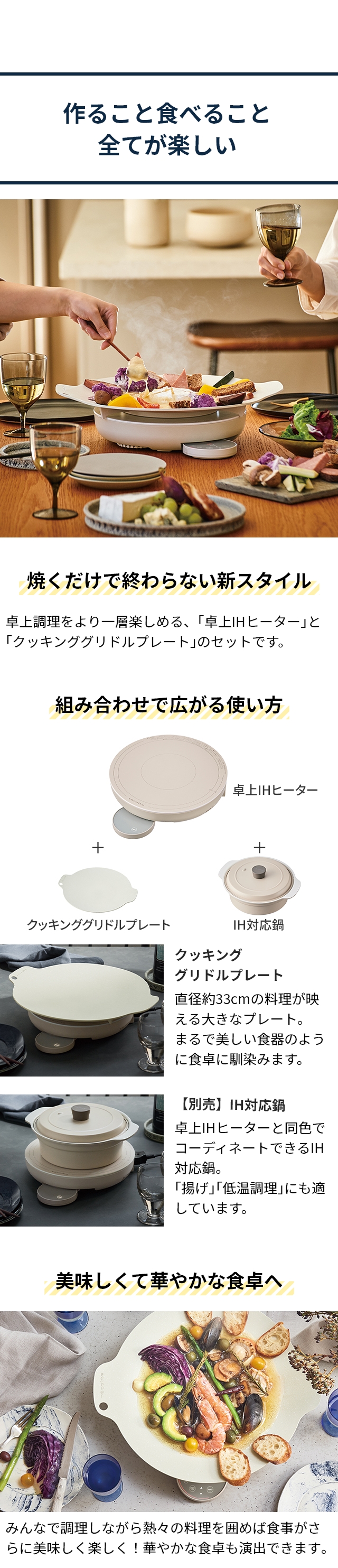 recolte (レコルト) 卓上IHクッキンググリドル 専用フタセット RIH-1