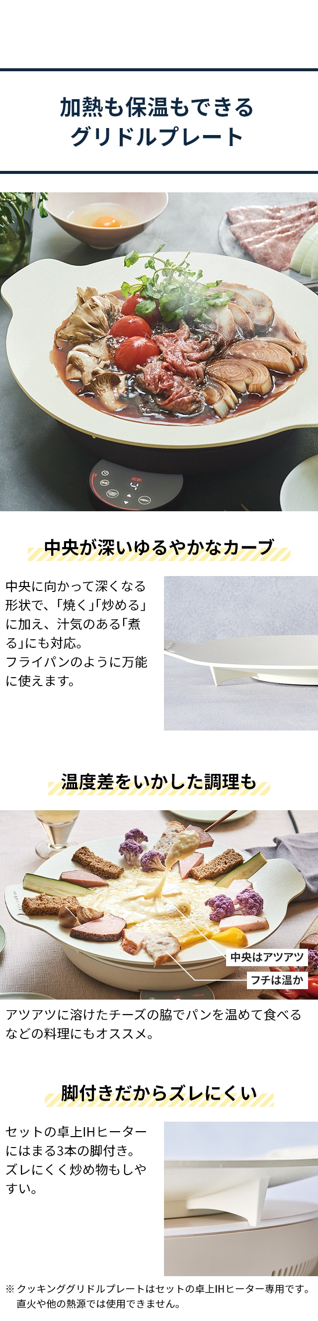 recolte (レコルト) 卓上IHクッキンググリドル 専用フタセット RIH-1