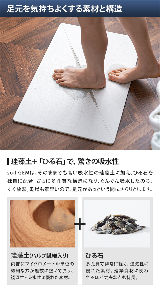 SOIL（ソイル） ジェム コースターの特典 バスマット 吸水 バスマット