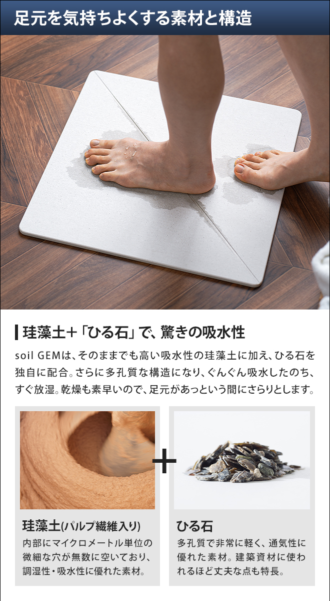 SOIL（ソイル） ジェム コースターの特典 バスマット 吸水 スマット