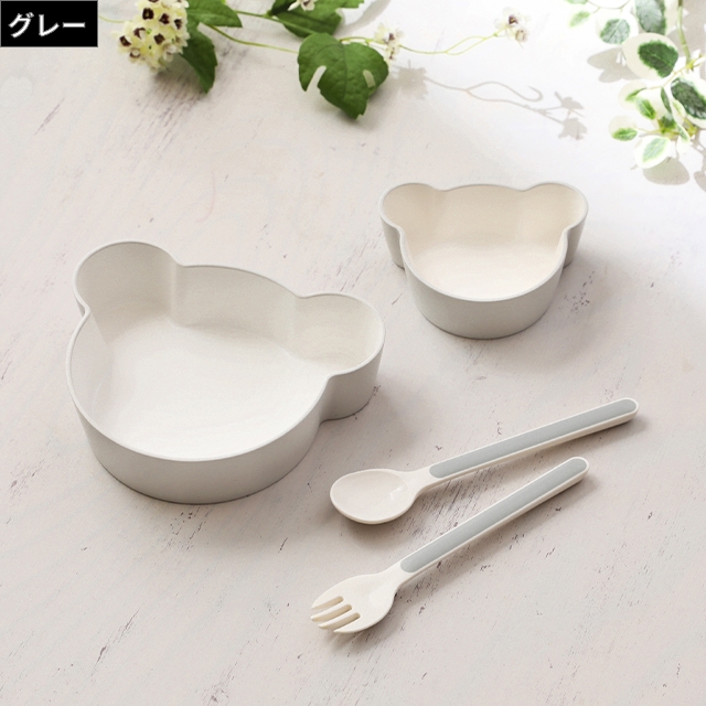 【新品未使用】tak. 子ども用食器セット クマ型プレート 子供用食器セット tak キッズディッシュ ギフトボックス ベア ネイビー