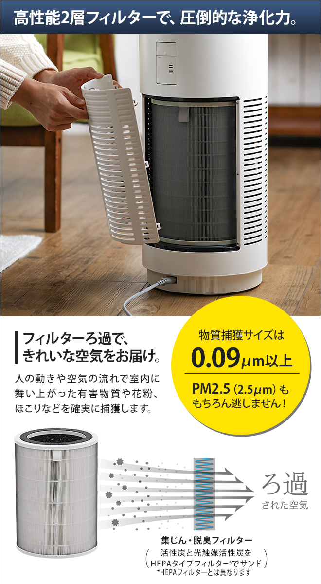 cado 空気清浄機 交換用フィルターの特典付き カドー 26畳 AP