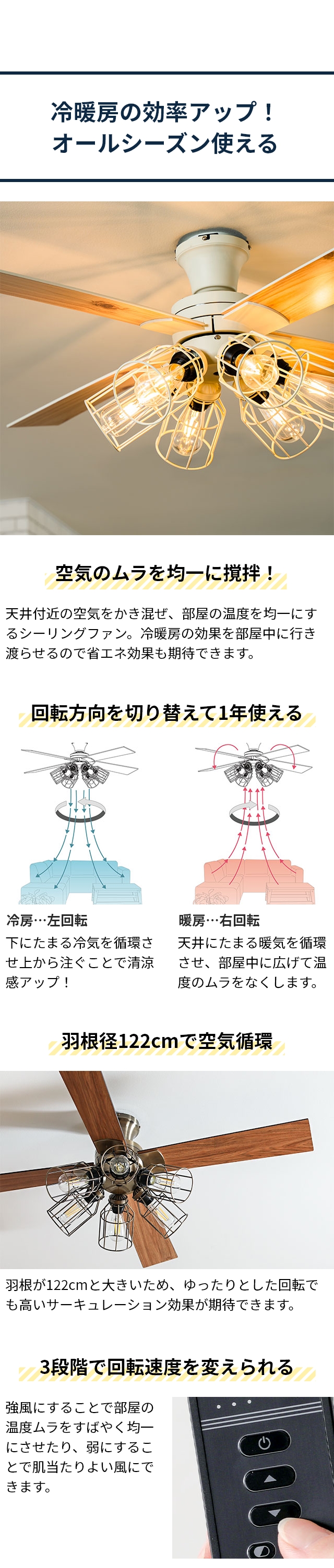 JAVALO ELF (ジャヴァロエルフ) モダンコレクション シーリングファン フィラメントLED 6灯 (Modern Collection ceiling fan) JE-CF048
