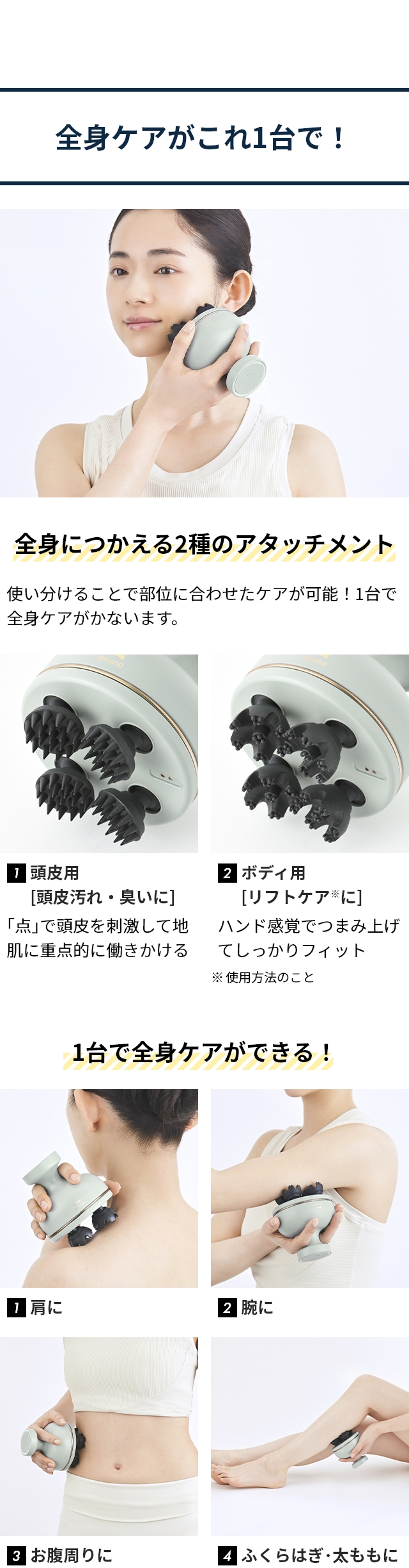 BRUNO beauty+ (ブルーノビューティ) EMSスカルプ&ボディケア BOE148