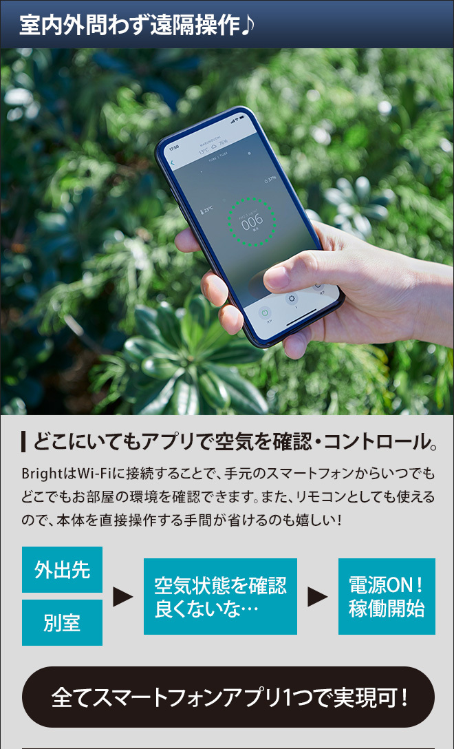 ツカモトエイム 空気清浄機 Bright ブライト DXPU07 Wi-Fi 遠隔操作