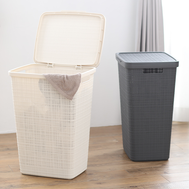 ランドリーバスケット jute ランドリーふた付きバスケット CURVER