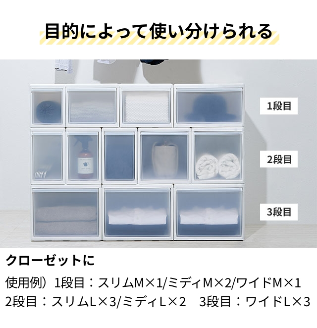 Like-it（ライクイット） 組み合わせて使える収納ケース スリムM 単品