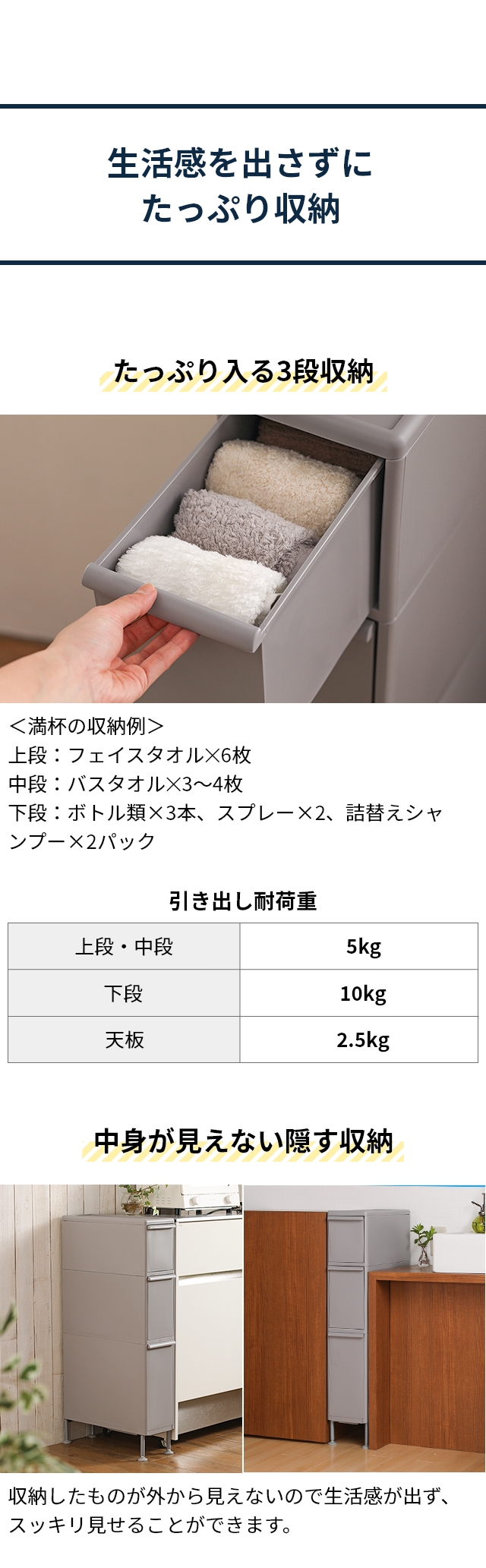 like-it（ライクイット） アジャスター付きトールストッカー TS-111LA