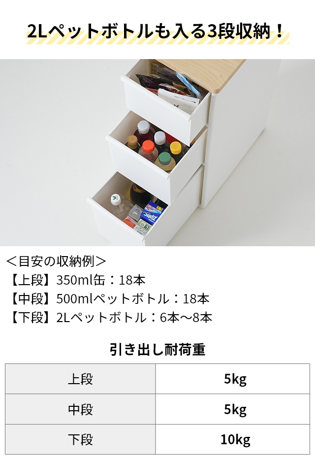 Like-it（ライクイット） キッチン ストッカー 耐熱木天板ストッカー