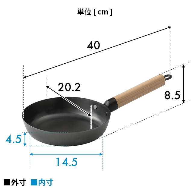 Like-it（ライクイット） オーブンでも使える鉄フライパン 20cm 浅型