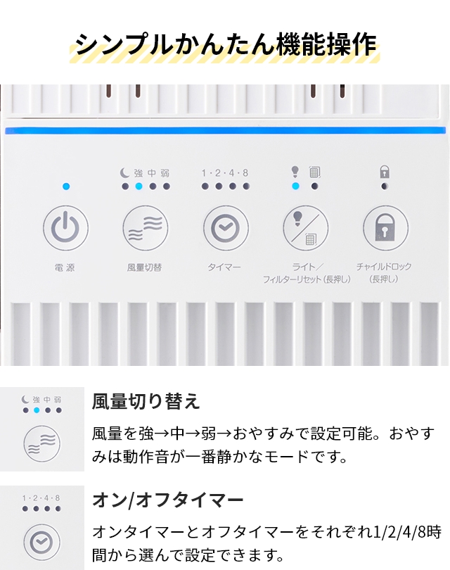 DOSHISHA（ドウシシャ） 空気清浄機 薄型空気清浄機 APA-081WH ペット