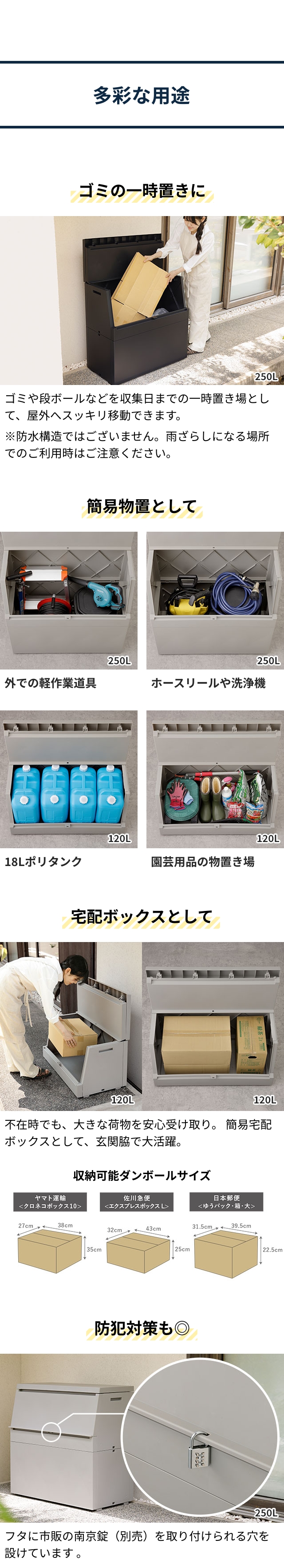 SOLOW (ソロウ) 出し入れがスムーズな屋外ストッカー 250L