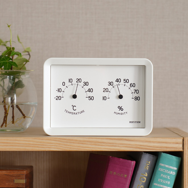 RHYTHM 時計 リズム Aシリーズ A6 温湿度計 置き時計 置時計 壁掛け